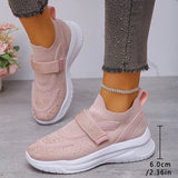 Shiny Crystal White Platform Sneakers Women Comfort Knitted Breathable Walking Shoes Woman Casual Non-Slip Sport Shoes Ladies