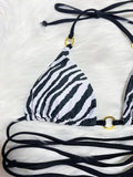 Zebra Leopard Wrap Around Halter Micro Mini Bikini Women Swimwear Female Swimsuit Two-pieces Bikini set Bather Bathing Suit Swim