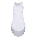 Women's Summer Dresses Casual Women Summer Plus Size Tank Dresses Solid Color Mini Dress U Neck Cotton Women Bridal Shower Dress