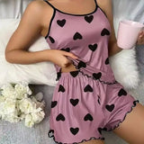 Women Pajamas Set Summer Large Size Vest Shorts Women's Suspenders Soft Casual Cute Printed Pajama Set