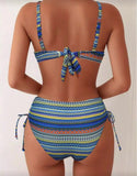 2026 Strappy Drawstring High Waist Bikini Women Stripe Swimwear Female Sexy Swimsuit Bather Bathing Swimming Swim Suit Beachwear