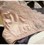 Women's Briefs Satin Lace Sexy Women's Underwear Low Waist Transparent Hollow Out Panties Breathable Soft Seamless Lingerie