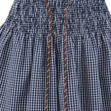Korean Women's Casual Shorts With Elastic Waist And Drawstring Pleated Plaid A-line Wide-leg Hot Pants For Trendy Girls EHL7