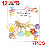 Cat Knitting Stitch Markers Metal Animal Enamel Charms Crochet Locking Knitting Markers Sew Accessories