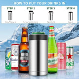 Stainless Steel Wine Bottle Refrigerator Can Double Wall Vacuum Insulated Beer Bottle Cooler Coke Refrigerator Can Bar Accessori