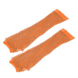 Blue Neon Fishnet Fingerless Long Gloves Arm Cuff Party Wear Fancy Dress For Women Sexy Girls Punk Gothic Dance Party Mesh Glove