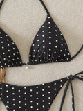 Triangle Halter Thong Bikinis 2026 Women Sexy Swimsuit Dot String Swimwear Female Bathers Bathing Swimming Swim Suit Beachwear