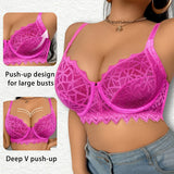 High quality lace plus size underwear Women pretty Lace Lingerie rose bra Large size multi C-D Cup comfortable to wear MR3050