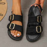 2026 Summer Denim Platform Sandals Women Fashion Buckle Thick Bottom Rome Sandles Woman Plus Size Non Slip Soft Sole Sandalias