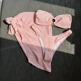 sexy bandeau ring bikinis sets three pieces with cover skirt bathing suit swimwear beach wear thong swimsuits biquini tankini