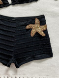 Vintage Two Piece Bikini Set 2026 Women White Black Starfish Ornament Push Up High Waist Swimsuit Holiday Bathing Suit Swimwear
