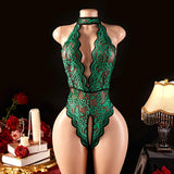 Blue Open Cross Women Body Suit Crotchless Sexy Temptation Adult Erotic Lingerie Pajamas Lace Sex Bodysuit V-neck Hot Underwear