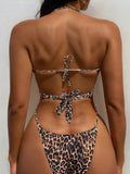 XS - L Leopard Halter Mini Micro Bikini Women Swimwear Female Swimsuit Two-pieces Bikini Set Bather Bathing Suit Swim Beach Wear