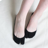 Summer Thin Non-slip Invisible Low Cut Boat Sock for Women Two Finger Socks Solid Breathable Cotton Tabi Socks Comfortable