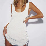 20 Colors Backless Lace Up Crochet Knitted Tunic Beach Cover Up Cover-ups Beach Dress Beach Wear Beachwear Female Women V5479