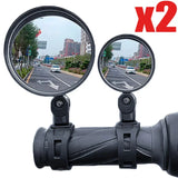 2pcs Adjustable Rotate Bicycle Auxiliary Rearview Mirror Handlebar Mount Wide-Angle Convex Cycling Rear View Mirrors Accessories