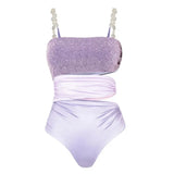 Hollowen One Piece Swimsuit with cover up Sexy Swimwear Women Off Shoulder Swim Suits Patchwork Bathsuit Belt Bodysuit Beachwear
