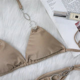 Sexy Rhinestone Bikini 2026 Women Solid Purple Metal Chain Swimsuit Brazilian Summer Beach Bathing Suit Luxury Thong Swimwear