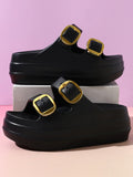 Women Platform Slippers Indoor Street Summer Shoes Solid Color Thick Sole Anti Slip Female Home Beach Slides Slip On Sandals