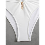 2026 Halter Cut Out High Waist Bikini Female Swimsuit Women Swimwear Two-pieces Bikini set Padded Bather Bathing Suit Swim V6256