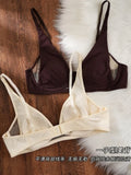 Sexy Deep V Rabbit Ear Bra, Wireless Invisible Summer Bra for Women, Thin Breathable Comfort Bralette Small Chest No Underwire