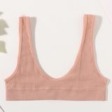 Ribbed Seamless U-Back Bralette Women's Push Up Tube Tops Wire Free Plunge Underwear Sexy Lingerie Small Cup Intimates M-XL