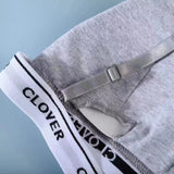 Women Cotton Bra Non-wire Bralette with Pad Wireless Letter Print Bras for Women Sexy Deep V Triangle Cup Underwear
