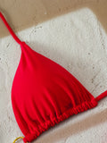 Triangle Halter String Thong Bikinis 2026 Women Sexy Swimsuit Solid Heart Swimwear Female Bathers Bathing Swimming Swim Suit