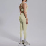 Women's Yoga Set Sports Fitness Running Beautiful Back Slim Fit Bra Hip-lifting High Waist Pants Workout Training Gym Suits