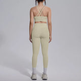 Women's Yoga Set Sports Fitness Running Beautiful Back Slim Fit Bra Hip-lifting High Waist Pants Workout Training Gym Suits