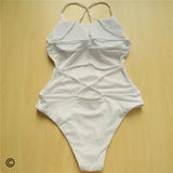 7 Colors 2025 Braided Strap Cross Back Sexy One Piece Swimsuit Women Swimwear Female Bather Bathing Suit Swim Lady V127