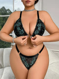 Women's Plus Size Lingerie Sexy Lace Edge Bras and Pants Two-piece Comfortable Gathering Large Underwear Front-button Bra Sets