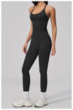 Summer Seamless Yoga Sets Women Outdoor Slimming Sports Tank Top High Waist Hip Lifting Leggings Gym Fitness Suits Tracksuit