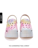 Leopard Platform Clogs for Women Closed Toe Chunky High Heel Sandals Woman New Summer Street Beach Slides Girls Fashion Slippers