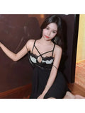 MOYISU Push Up Bra for Small Bust - French Chic Lace Bralette Set, Wireless Comfort Support Anti-Sag Underwear for Petite Women