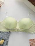 Women's Sexy Lace Front-Buckle Bra with Steel Ring Gathered Push-Up Breathable Comfortable Close-Fitting Underwear MR3466