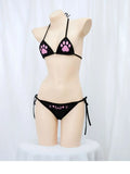 Japanese Kawaii Cat Paw Micro Bikini Set for Girl Women Bathing Suit Bandage Backless Mini Swimsuit Underwear Lingerie