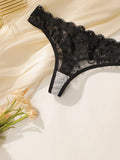 Women's Sexy Lace Set Push Up Embroidered Flower Fun Transparent Underwear Seamless Comfortable Close Fitting Underwear Set 2099