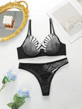 New Design High-Quality Lingerie Set With Sexy butterfly Line Mesh Plicing Women's Underwear Push Up Bra 2 Pieces YS2417