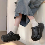 Thick Sole Fashion Clogs For Women Summer Platform Shoes Soft EVA Girls Indoor Street Slippers Female  Leisure Wedges Sandals