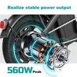 Adult Electric Bike, 20 MPH,560W Motor,48V Removable Battery,14inch Folding Electric Bike,Maximum 32 Miles,1Year Warranty Ebike