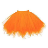 Women Skirt A-line Big Swing Multi-layered Candy Color High Elastic Waist Fluffy Gauze Dancing Performance Short Pleated Skirt