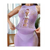 Fishnet Women Sexy Beach Cover Up Dress Women Stretch See Through Sleeveless without Bikini Swimsuit Coverup Mini Beachwea