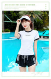 Split Swimsuit Women's Short Sleeved Conservative Cover Belly Slimming Professional Sports Sexy Hot Spring Two-piece Swimsuit