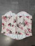 Summer Women Floral Y2K Crop Tops Printed Sleeveless Fishbone Corset Woman Sexy Backless Slim Strapless Streetwear Camisole