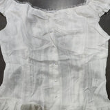 Phantasy Y2K Women Tops White Lace T-Shirt Button Tees Vintage French Style Tops 2025 Spring Summer Tops Female Streetwear