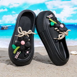 2025 Summer Women Slippers Cute DIY Flower Platform Sandals Casual Indoor Outdoor Clogs Beach Slides Female Home Garden Shoes