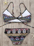 2022 Sexy Bandage Aztec Biquini String Strappy Swim Wear Bathing Suit Swimsuit Beachwear Swimwear Women Brazilian Bikini