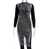 New Sexy Swimsuit Bikini Cover Up Beach Dress Women Mesh Slit Sparkling Crystal Diamond Cover Ups for Swimwear Women Pareo Plage