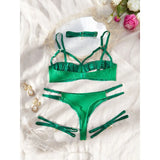 Toucheart Hollow Out 4-piece Sexys Set Transparent Lingerie For Women Underwear See Through Lingerie Sets Female Sexy Costumes